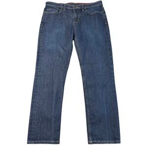 America Giant Dark Wash Jeans Womens Straight Leg 36W 30L High Rise Denim Blue